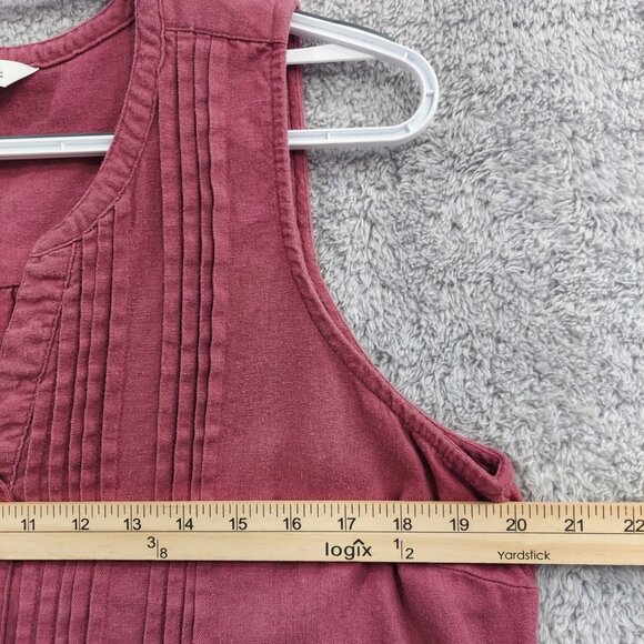 Sonoma Dress Women's Large Pink Magenta Shift Knee Length V-Neck Linen Blend - Picture 6 of 9